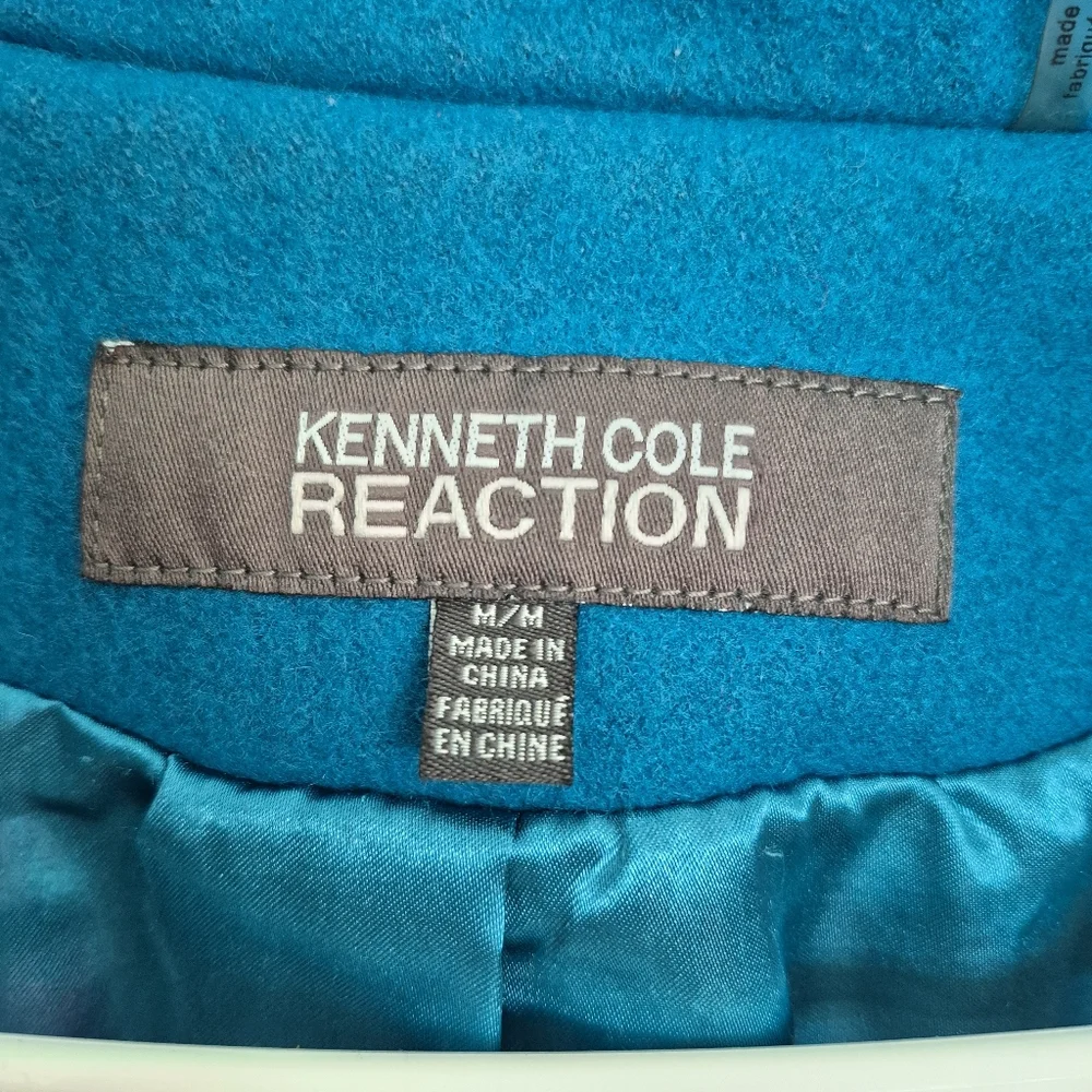 Kenneth Cole Reaction Women's Blue Wool Blend Peacoat Size M - Picture 5 of 6